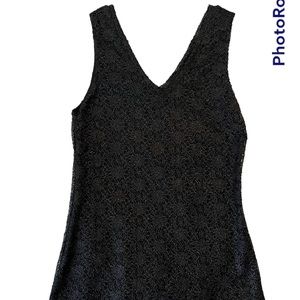 Banana Republic black sparkly lace tank shell size medium
